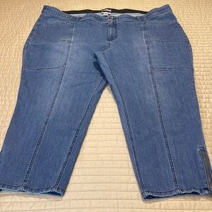Catherines Comfort Waist Denim Pants WOMENS SIZE 4XL ZIPPER CUFFS